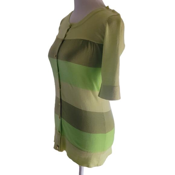 Charlotte Tarontola Lime Green Striped Jeweled Sweater Sz XS Preppy Fairy Twee - Picture 7 of 7